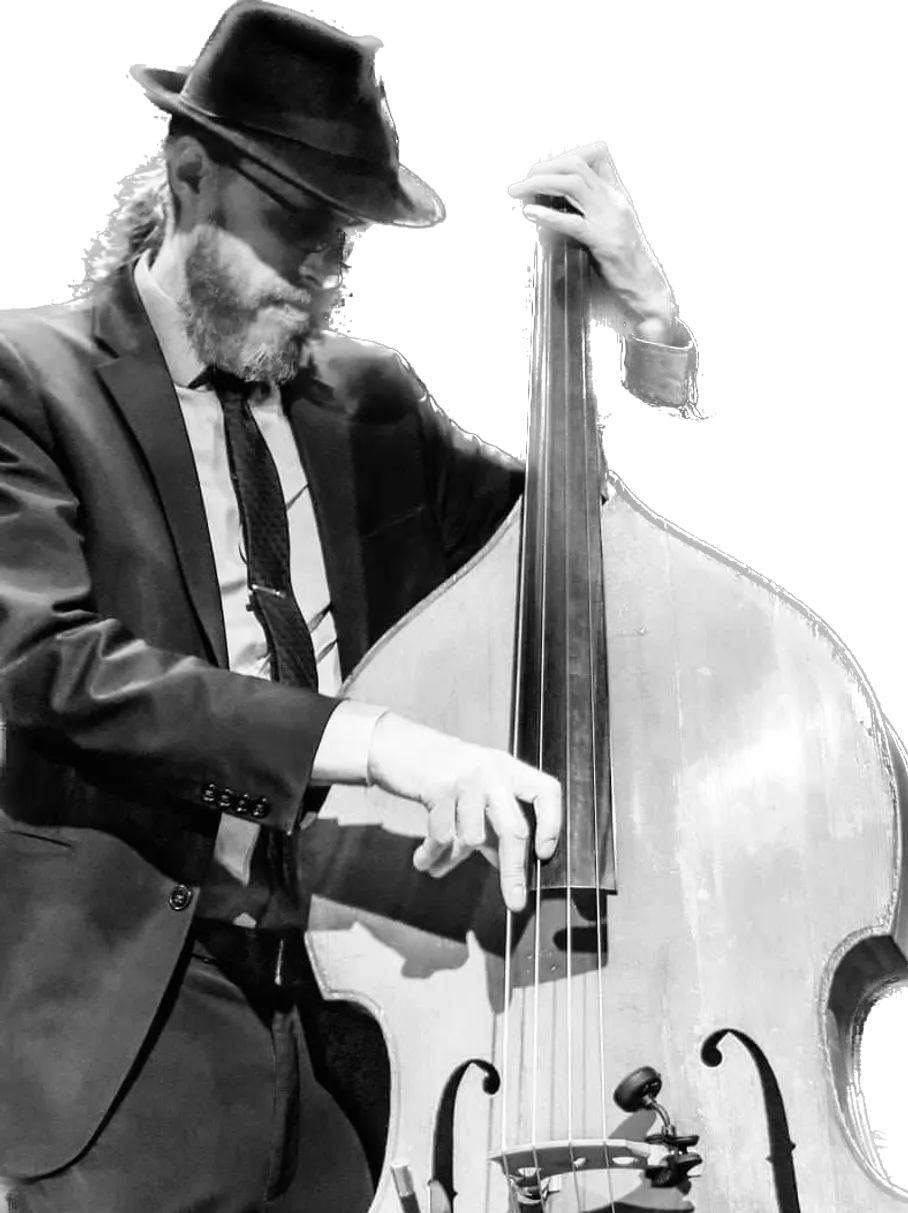Matt Senjem playing upright bass